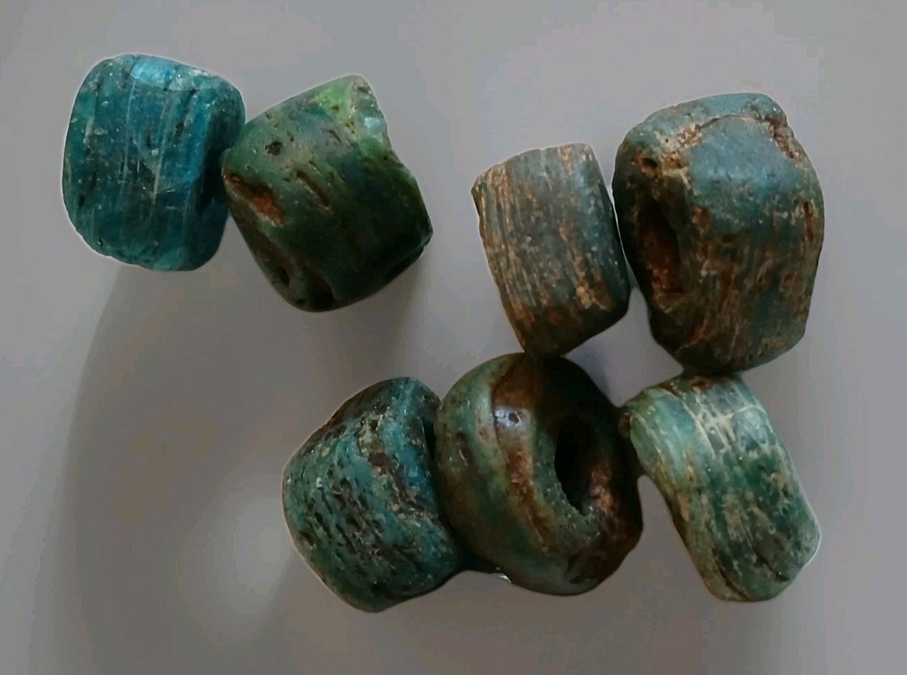 Set 7 Antique Hebron Trade Beads,between 600-800 years old