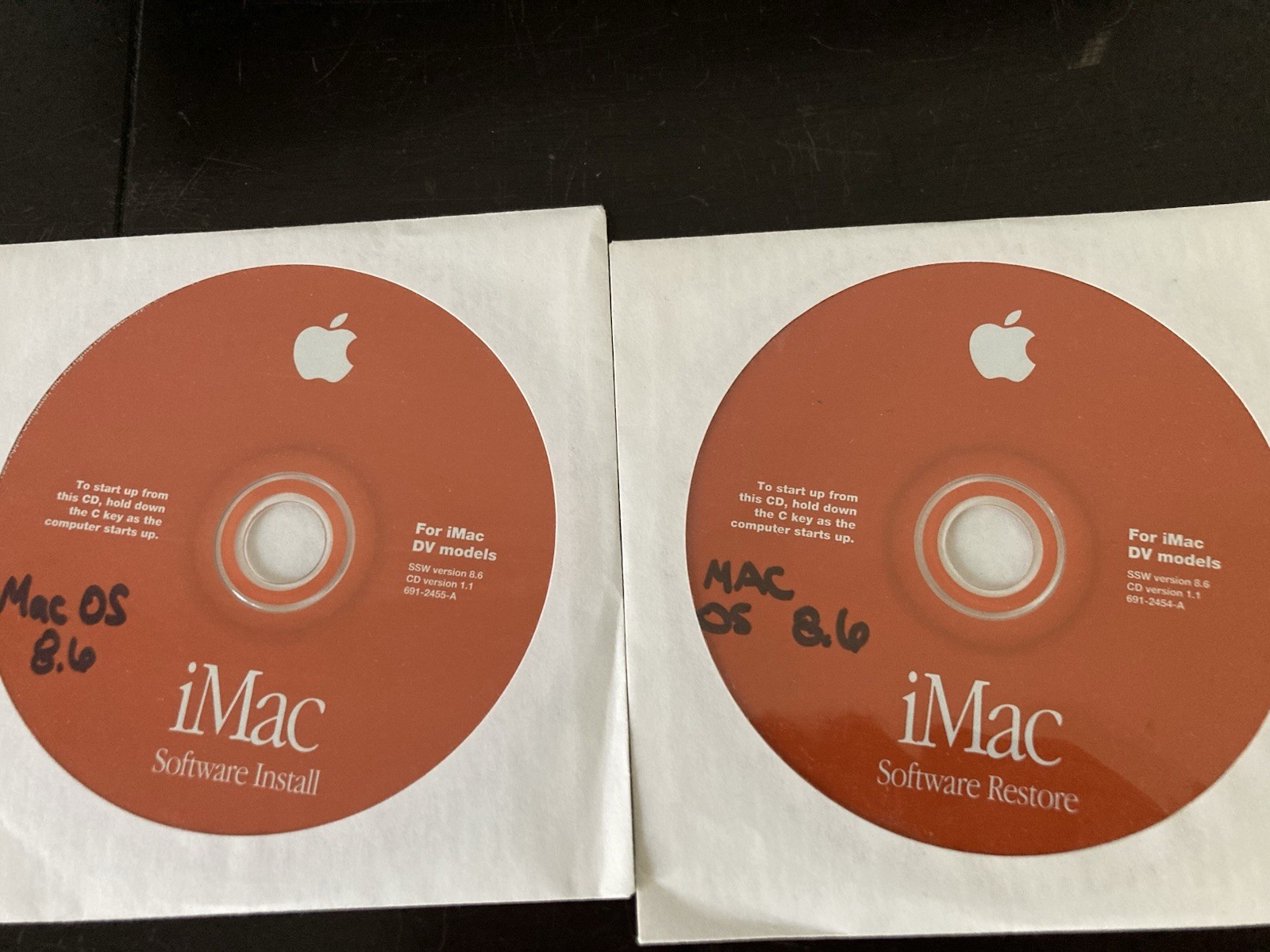 1999 Apple iMac DV Software Restore Install Mac OS 8.6 CD-ROM Disc 691-2455-A