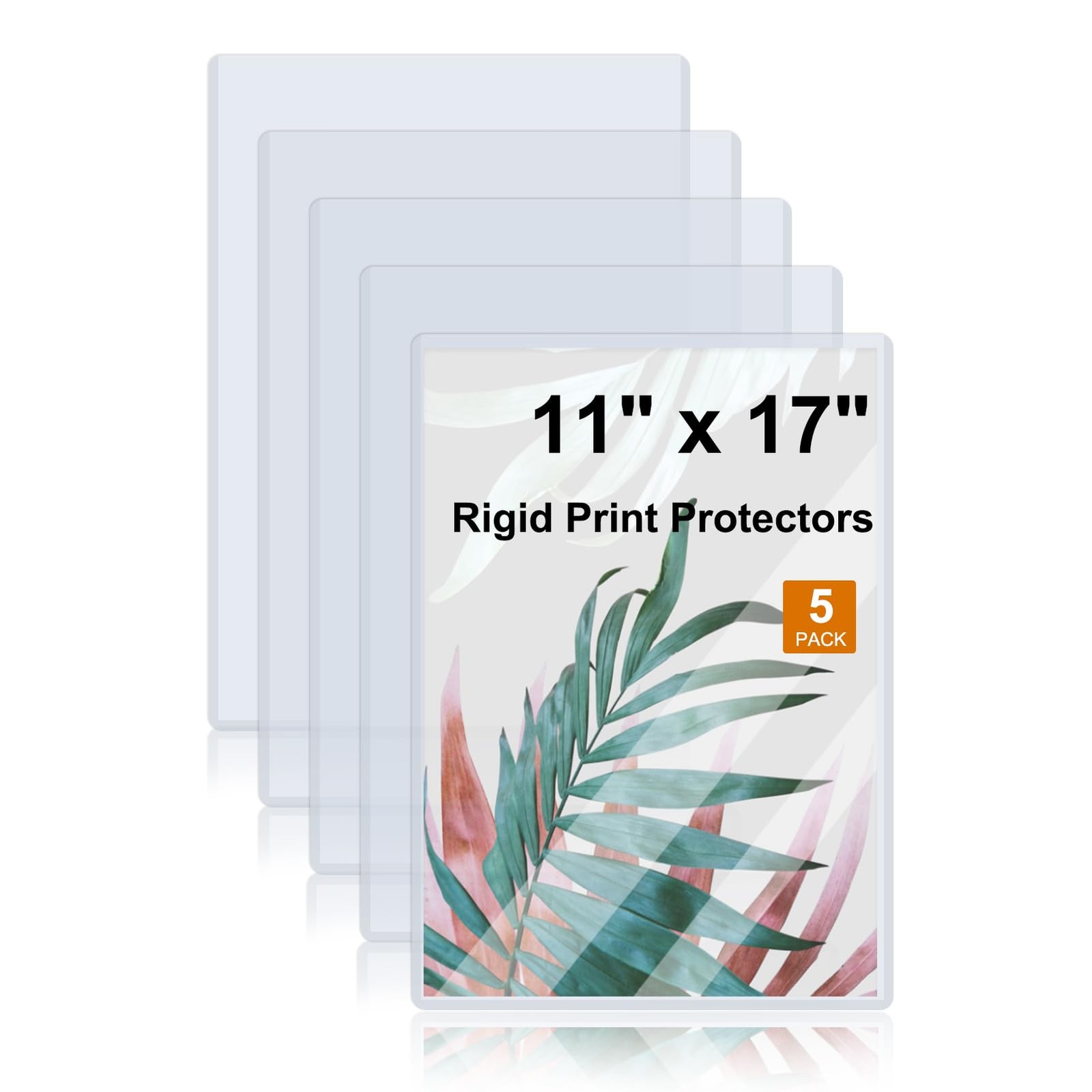 Rainmae 5 Pack 11" x 17" Rigid Print Protectors, Clear 11*17in (5pcs) 