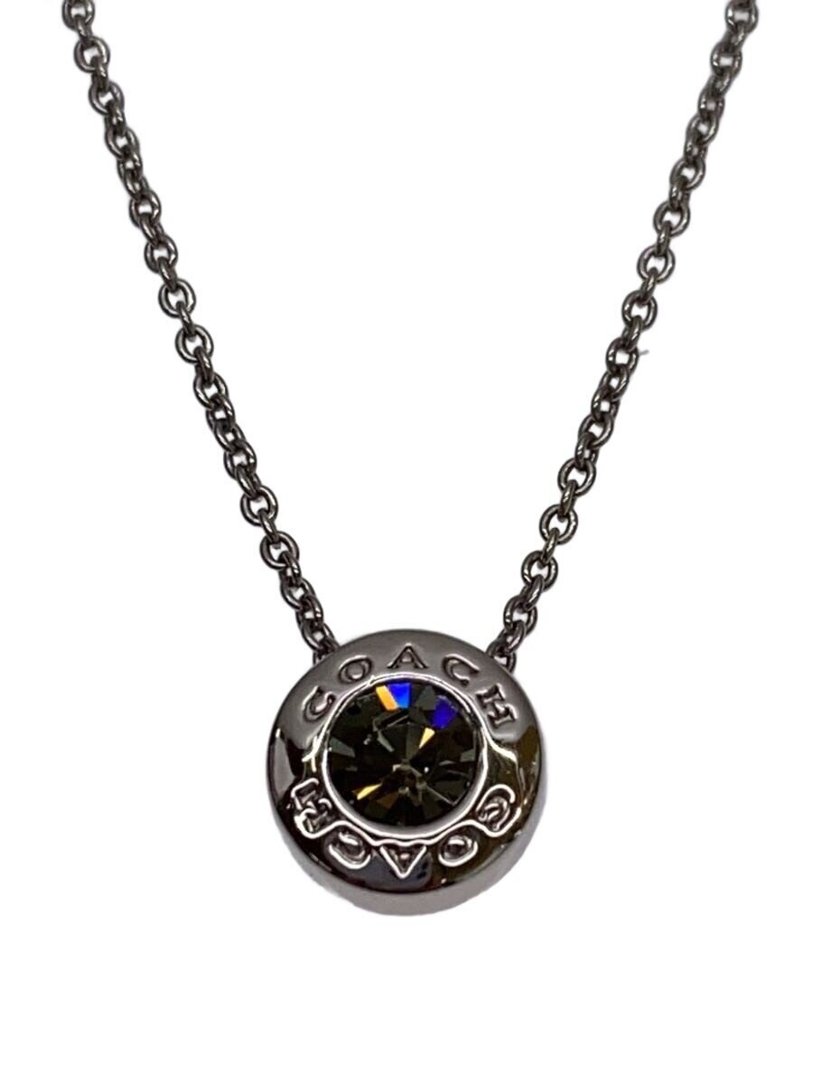 Coach Necklace Color Stone Silver With Top Women M1t80