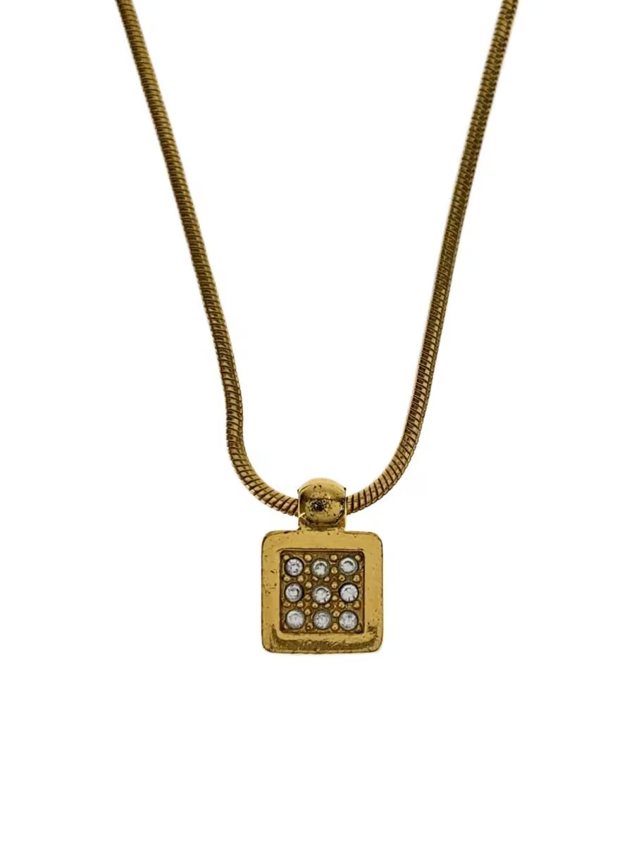 Christian Dior Necklace Zirconia Gld With Top Ladies M1r83