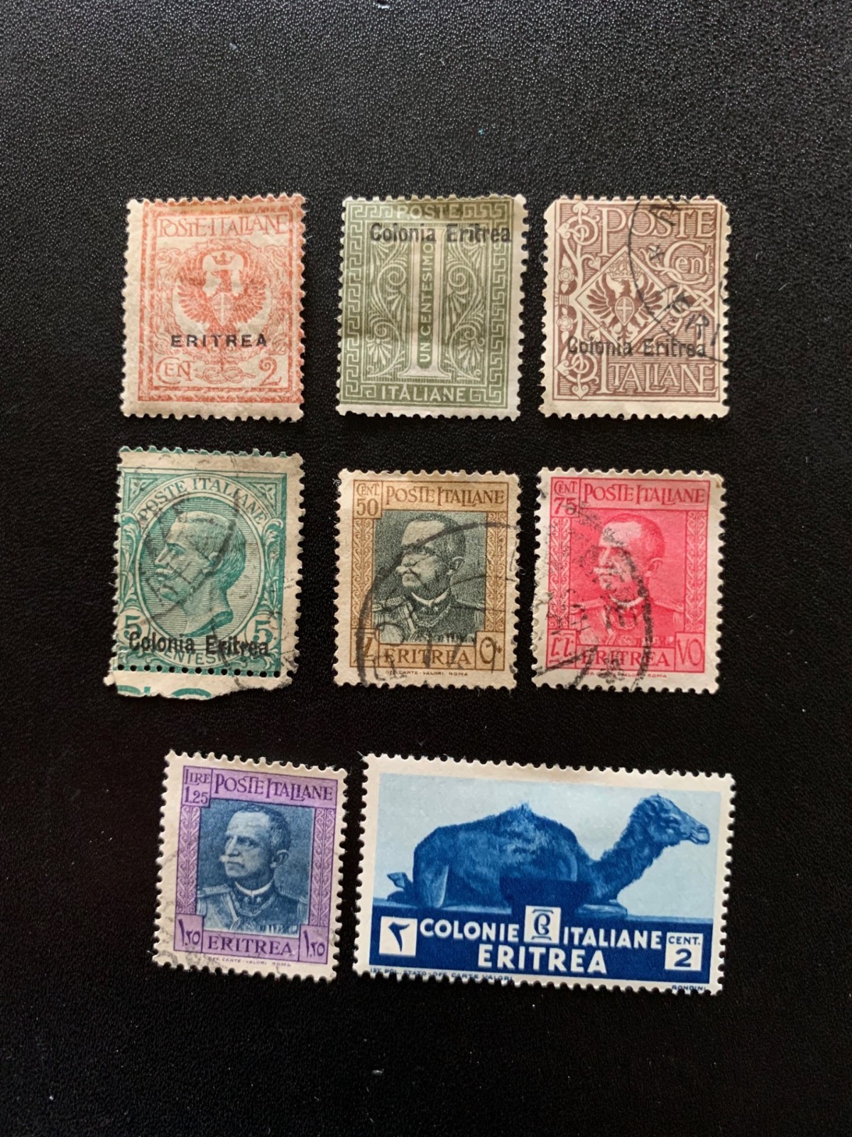 Eritrea Postage Stamp Lot - 8 Used/Mint Hinged - Off Paper