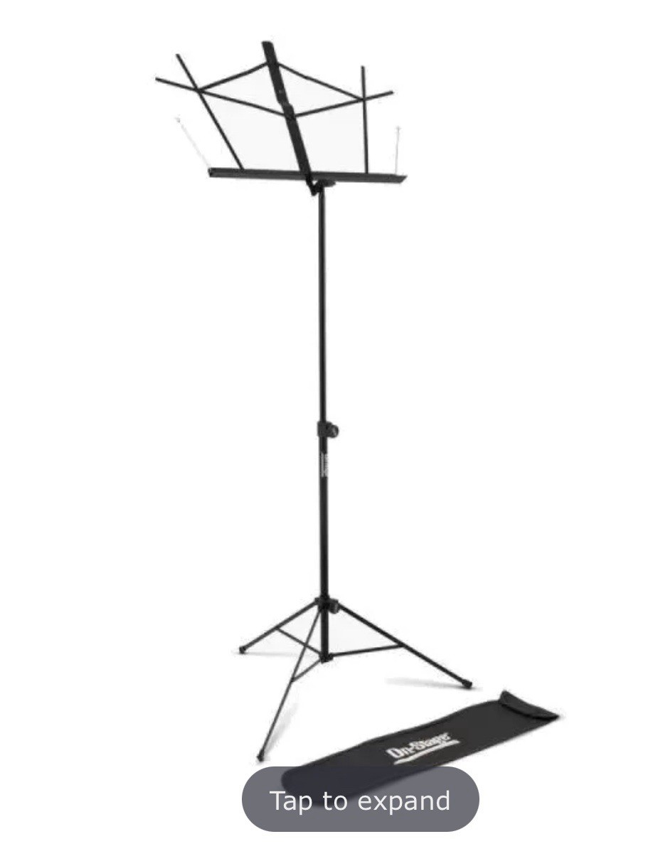 On-Stage SM7122BB Compact Folding Sheet Music Stand with Carrying Bag - Black