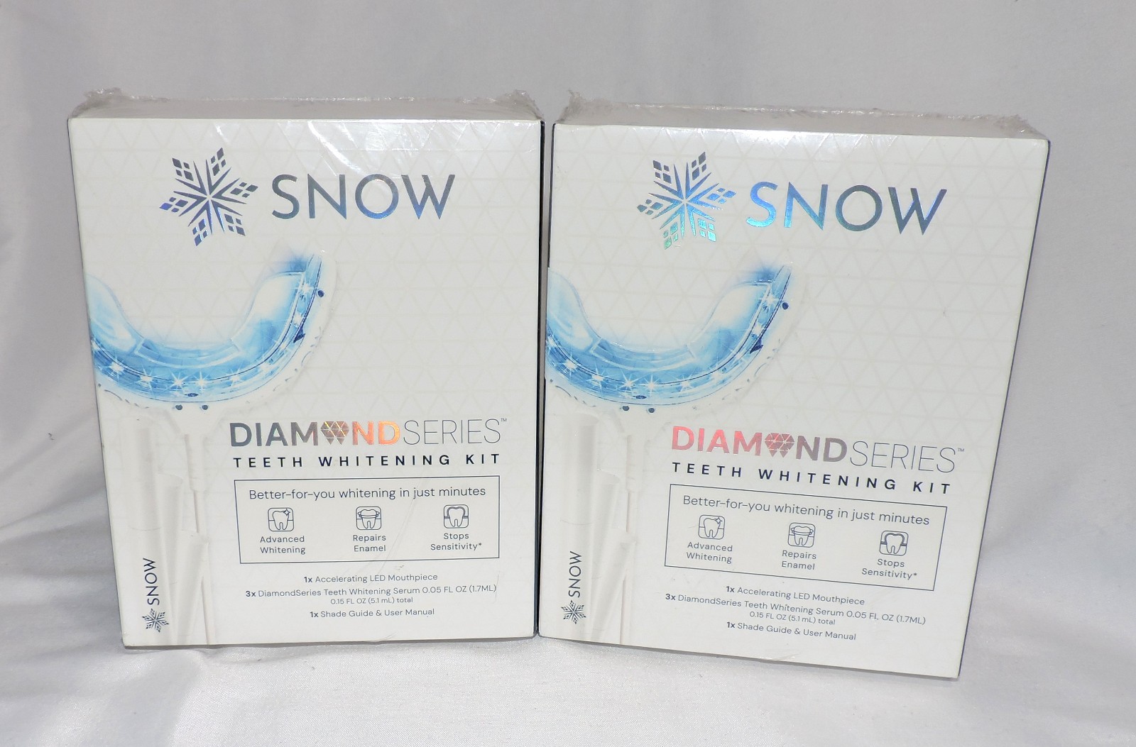 2 pack Sensitive Teeth whitener with LED Mouthpiece 75 Treatmants Stain Remover