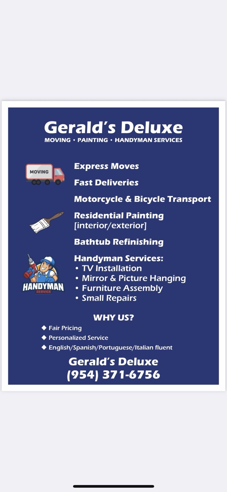 Express Moves,Fast Deliveries, Motorcycle,Bicycle Transport,Residential Painting