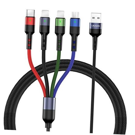  2Pack Multi Charging Cable Charger Cord Nylon Braided/3m 4 10ft Multicolored