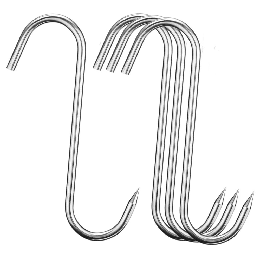 4pc 9" Heavy Duty & Thick ALAZCO Stainless Steel Meat Processing Butcher Ho