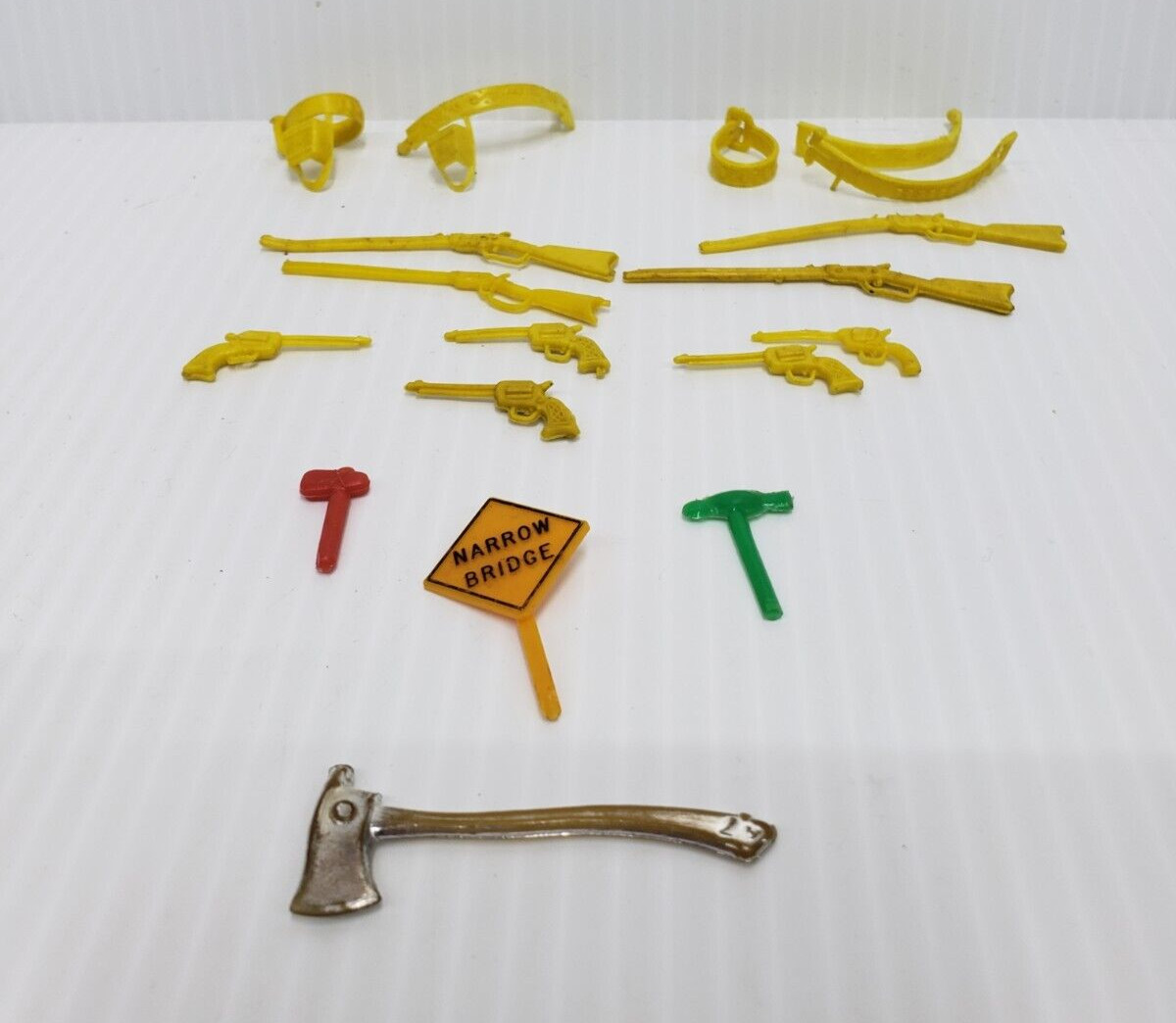 MATTEL or Marx Action Figure Accessories Pistols Holsters Rifles Hammer Axe