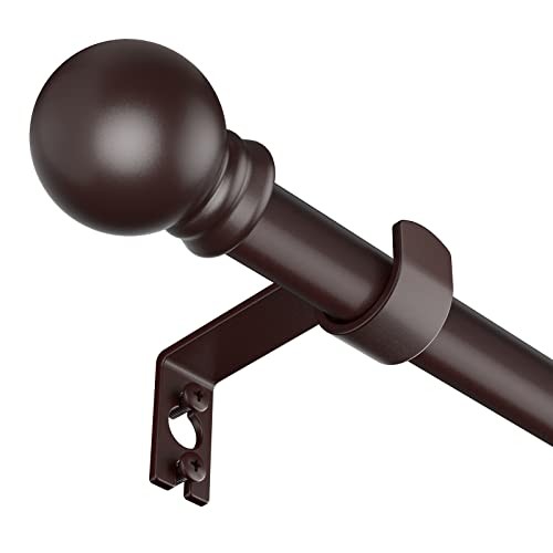 Curtain Rods for Window 32 and 48, Brown 5/8 inch Splicing Single Window 