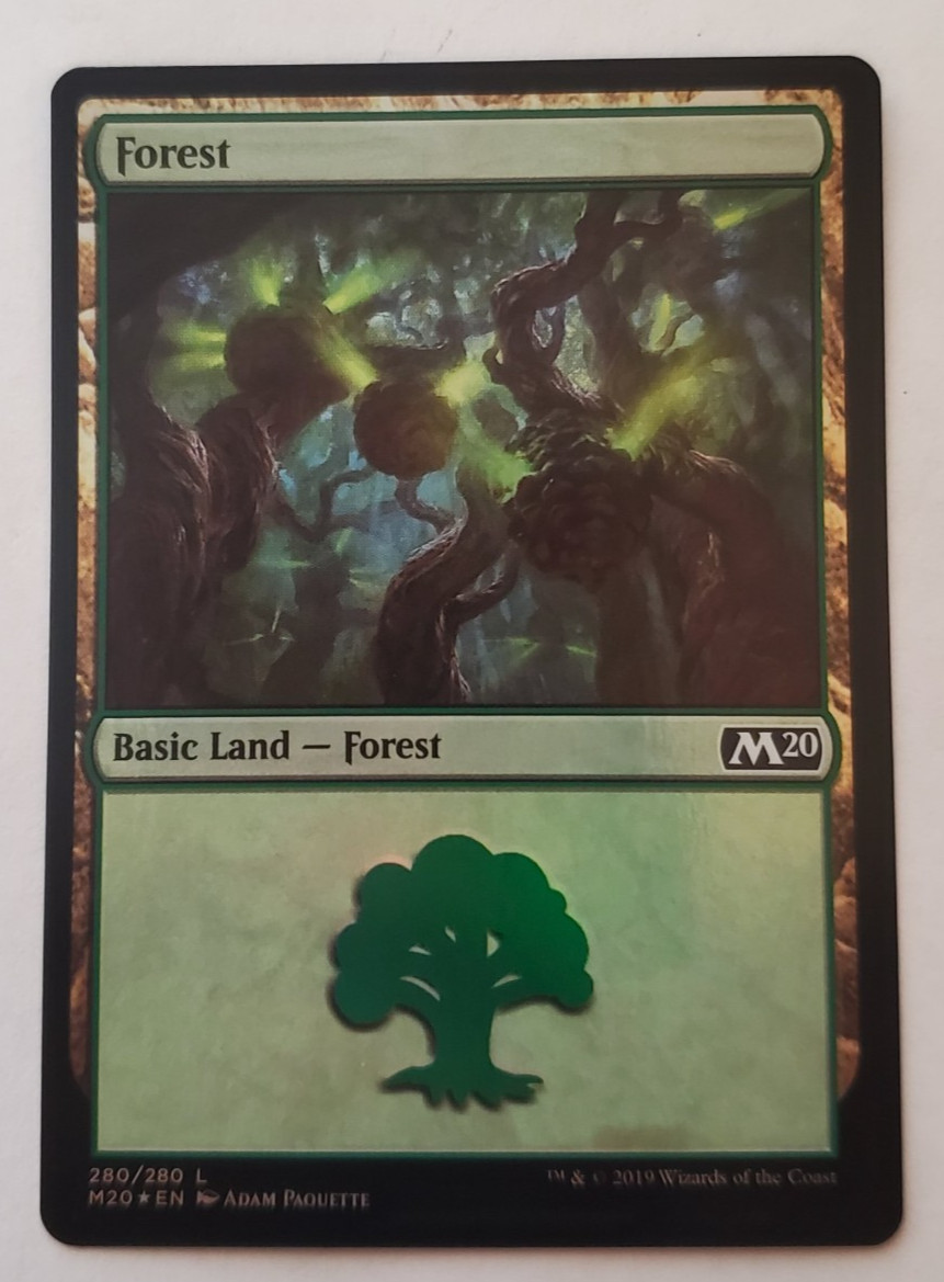 1x Forest (280) FOIL M20 Core Set 2020 MTG Magic the Gathering NM