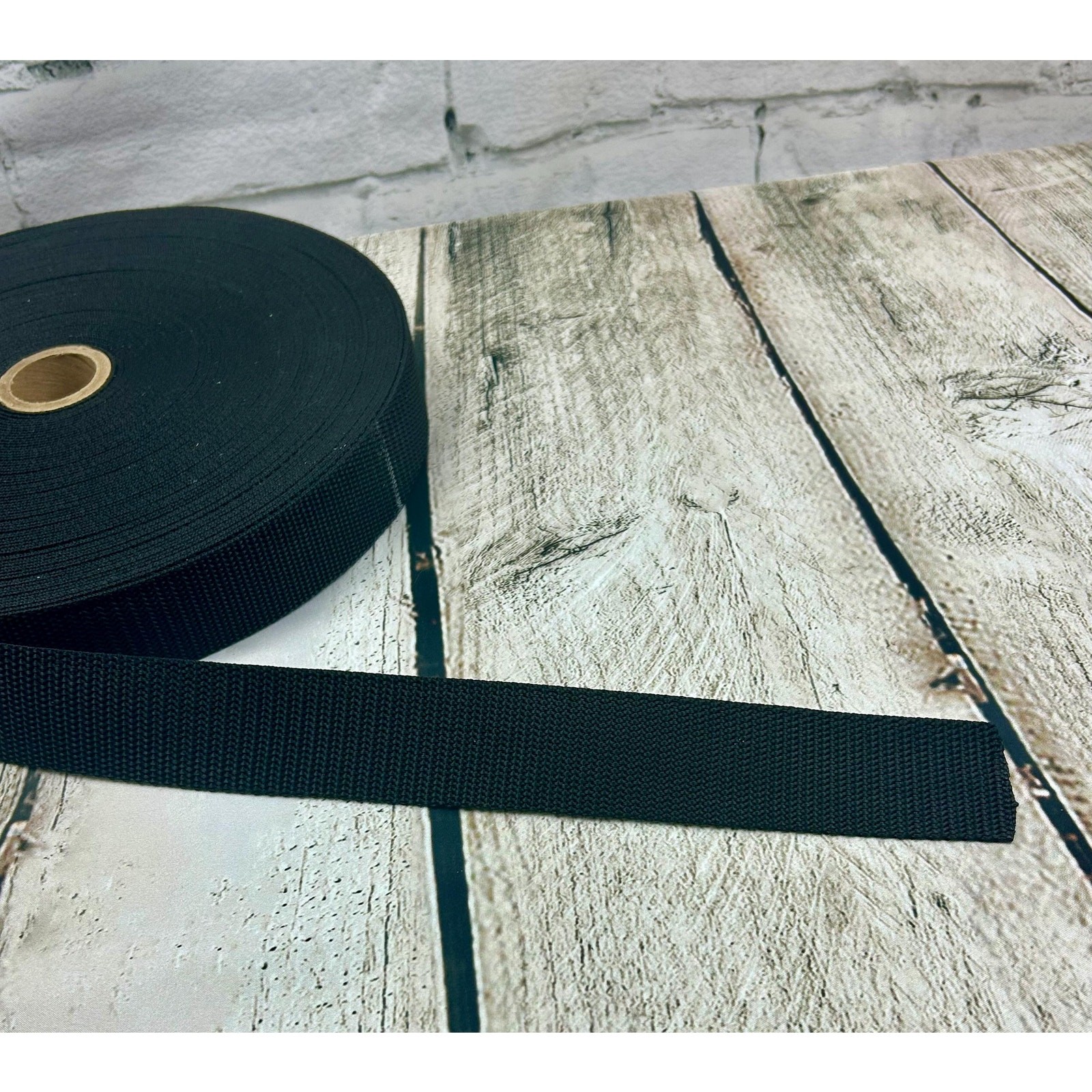 Poly Black Nylon Web-New Old Stock-Black Nylon-1.5 inch Polypropylene