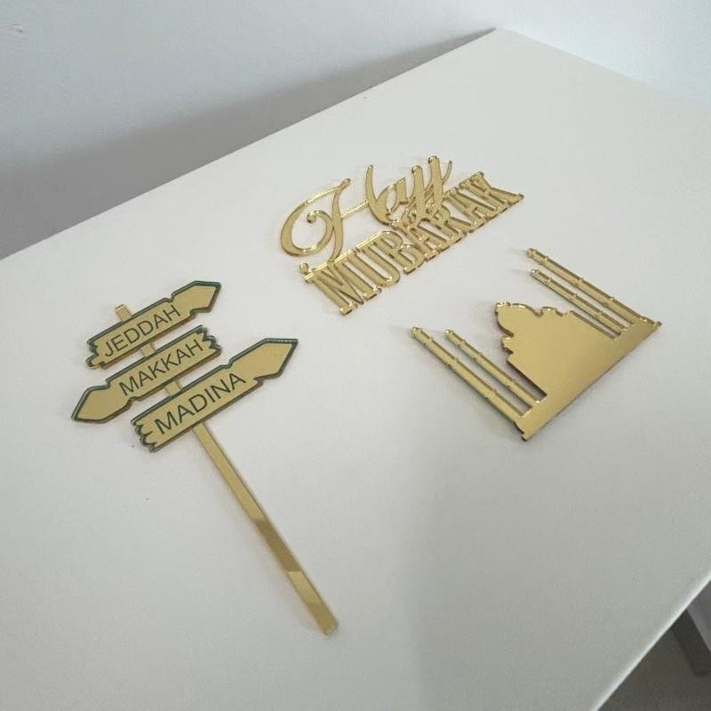 Personalized Umrah Mubarak Hajj Mubarak Letter Cake Topper Cake Decoration