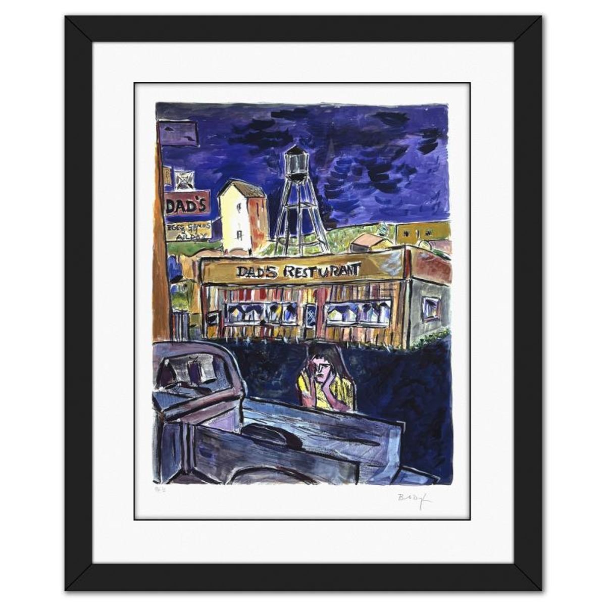 Bob Dylan, "Dad's Restaurant" Framed Limited Edition, PP Numbered 1/2 and Hand S