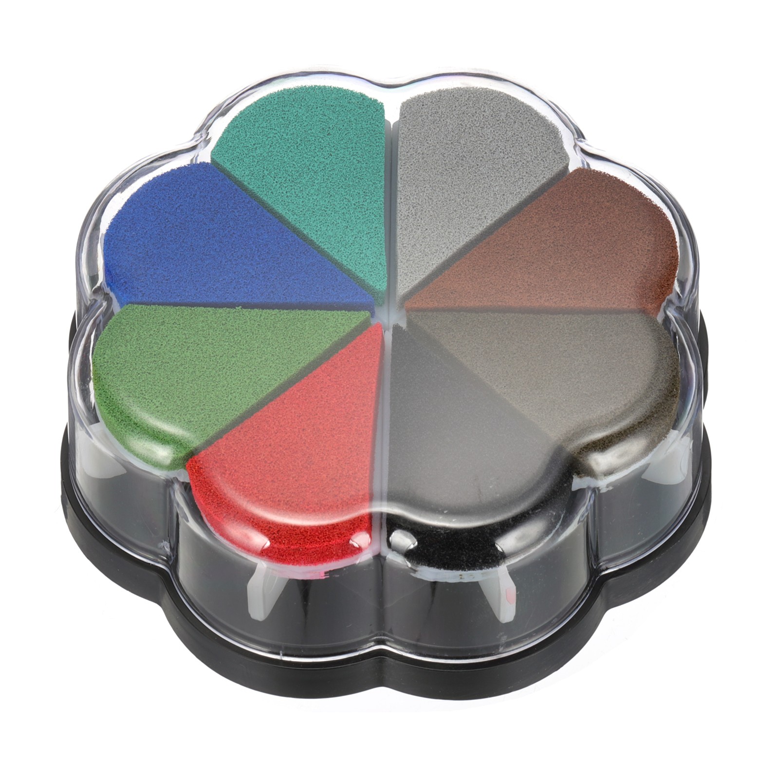 Craft Ink Pad, Petal Shape Rainbow Finger Stamp Ink Pads Rubber, Mixed Brown