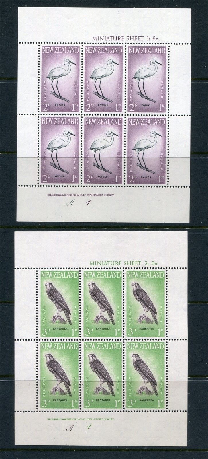 New Zealand #B61a-62a Birds Souvenir Sheets [Mint Lightly Hinged]