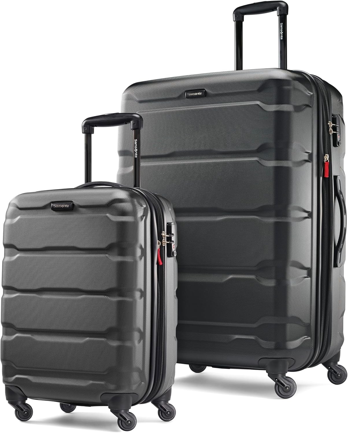 Samsonite Omni PC Hardside Luggage Spinner Wheels Black 2pc Set 20/28 BLACK