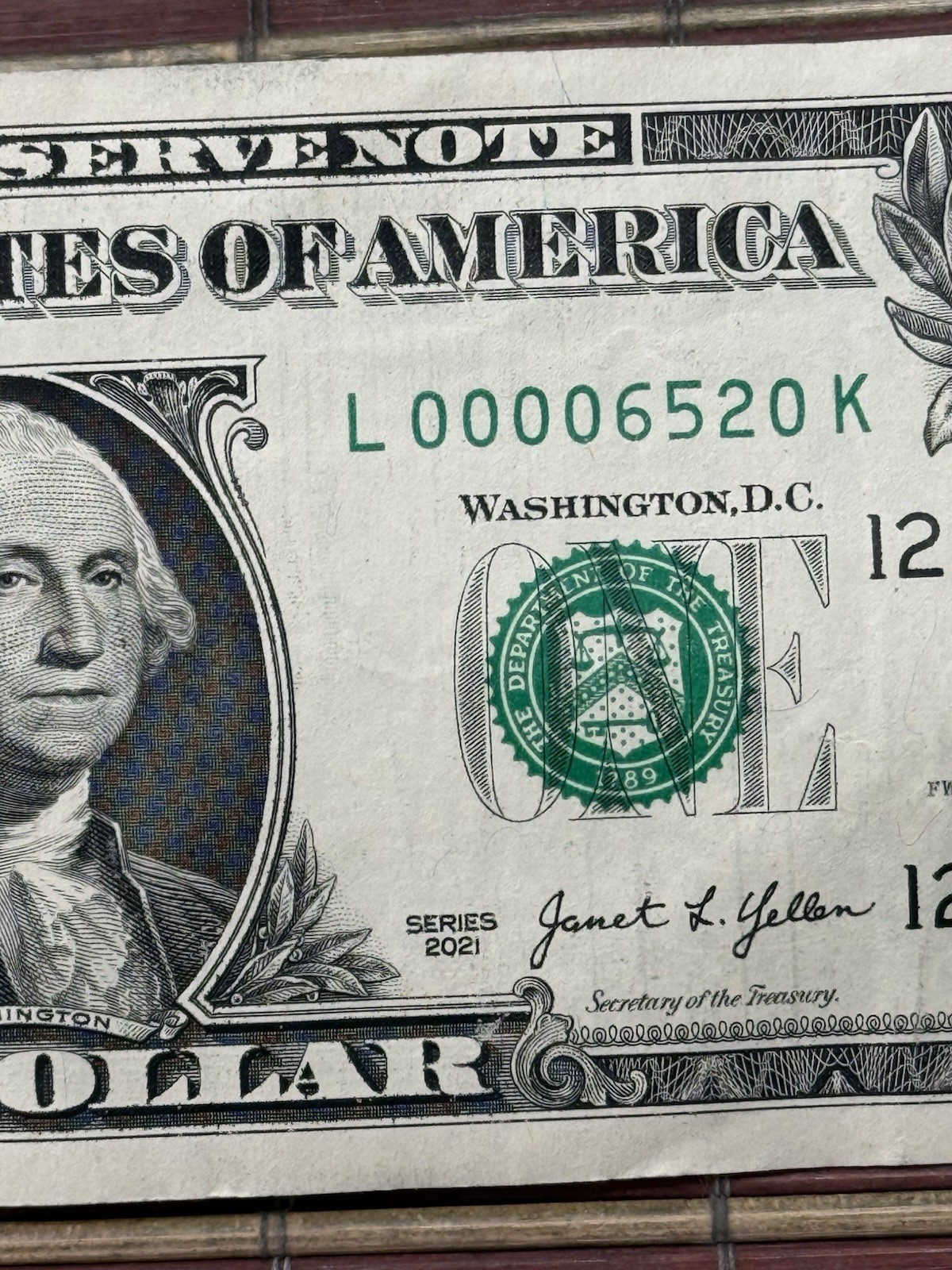 Great Shape Fancy Low Serial Number 2021 $1 Dollar Bill