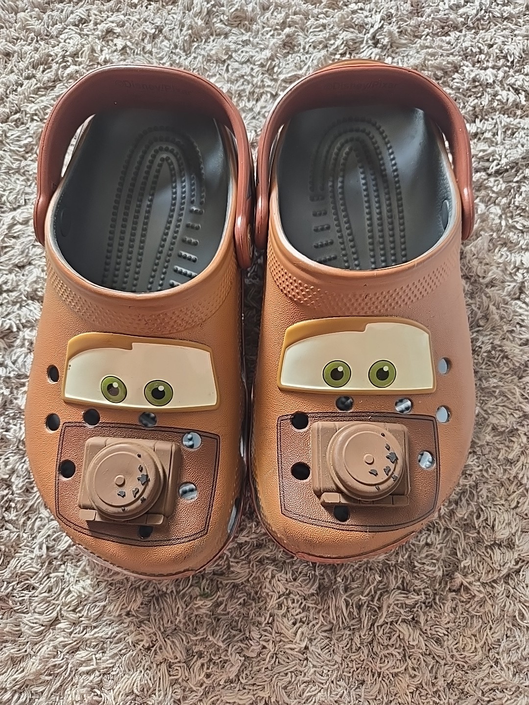 Kids CROCS Brown "MATER " Slip On Clog Shoes Size J3  Great Condition