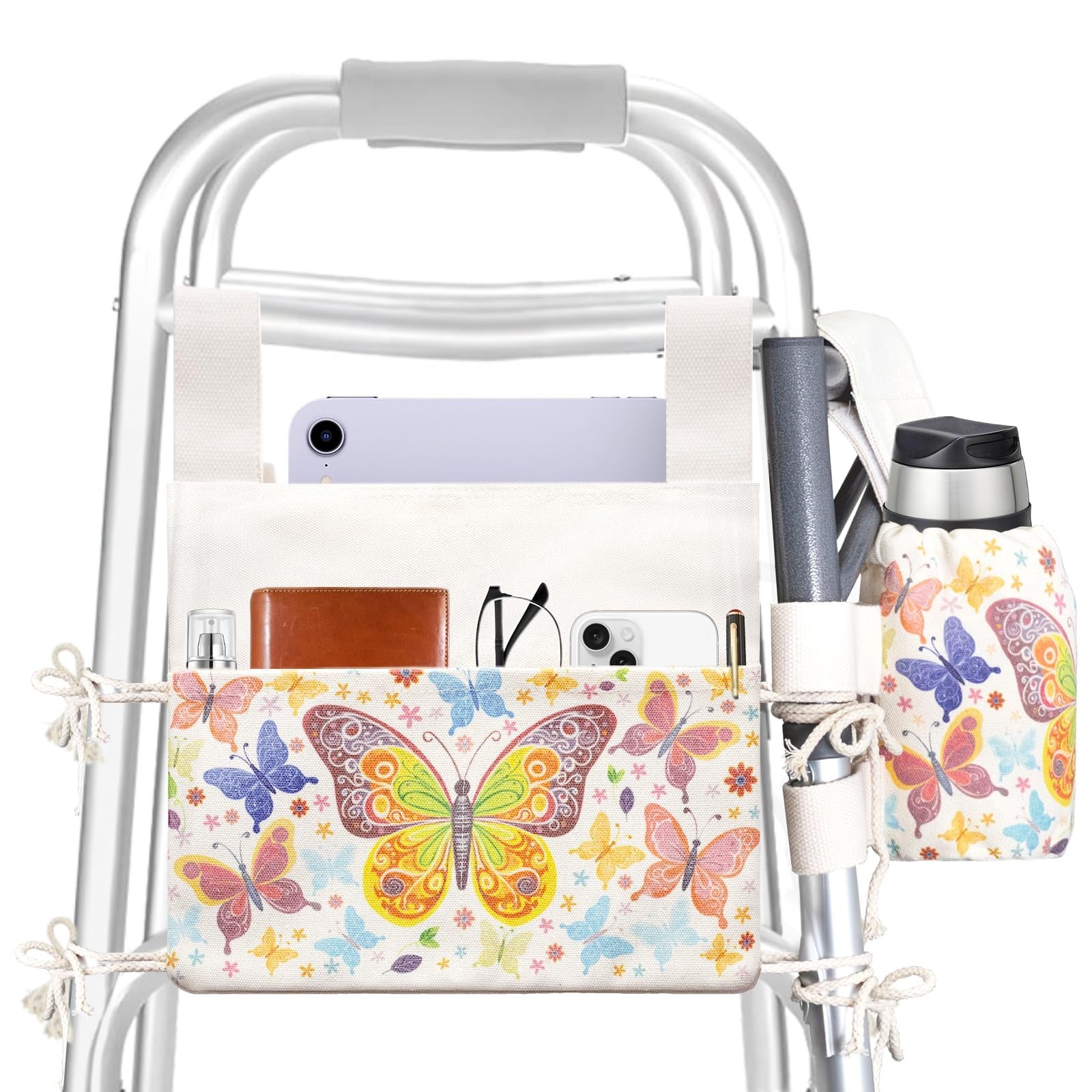 Walker Bag with Cup Holder, Walker Accessories for Seniors, Walker Pouch for ...