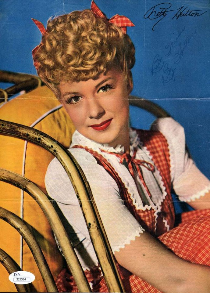 Betty Hutton Jsa Coa Hand Signed 1940`s 8x10 Photo Authenticated Autograph