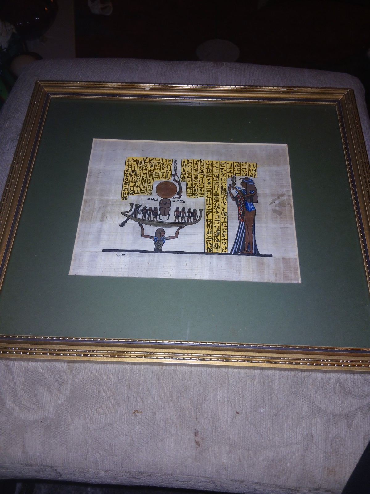 Luxury Ancient Egyptian Framed Art on Cloth