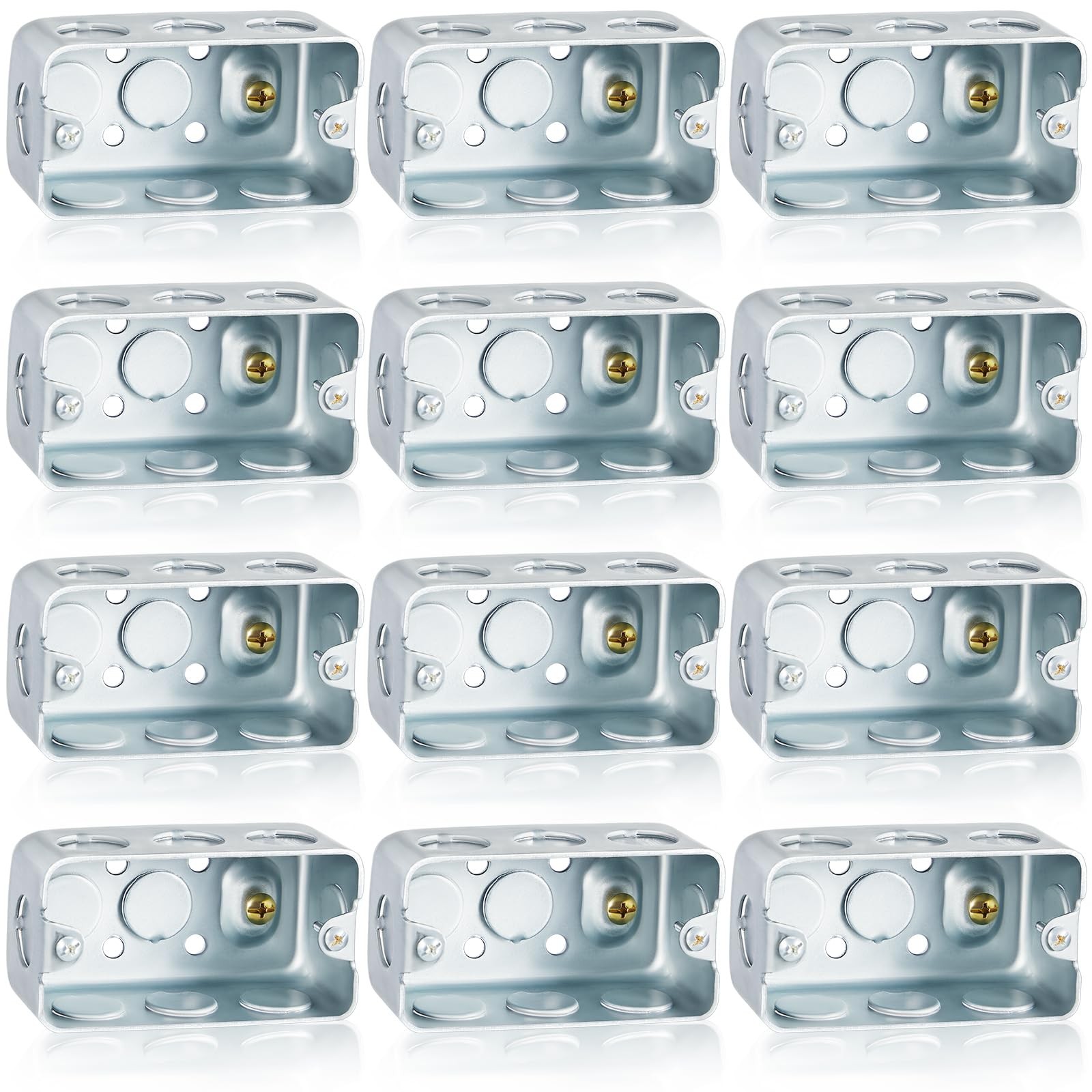 Copkim Metal Electrical Junction Box Deep Square Electrical Box Silver Galvanize