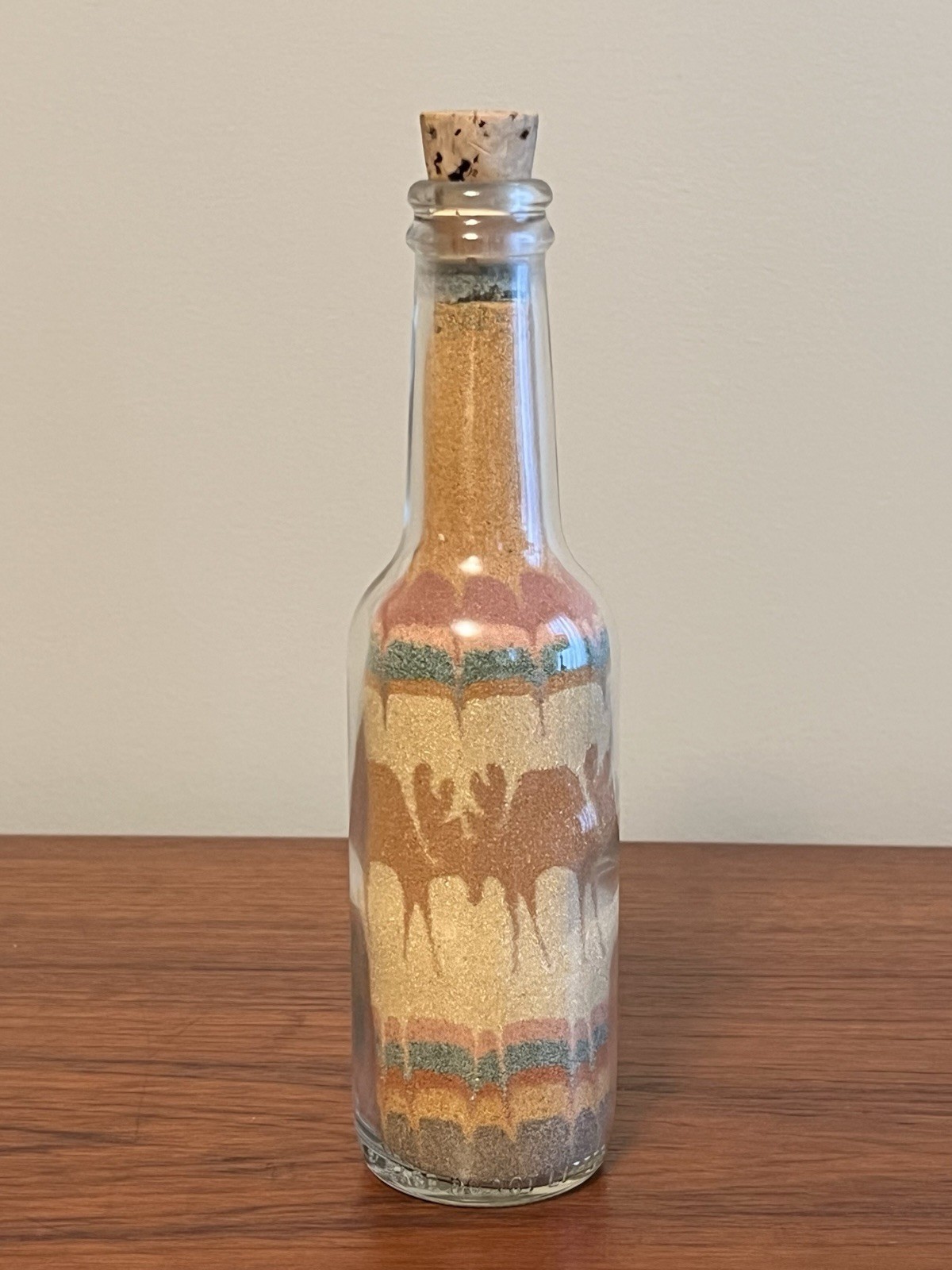 Vintage Sand Art Bottle Colorado Western Mountain Moose