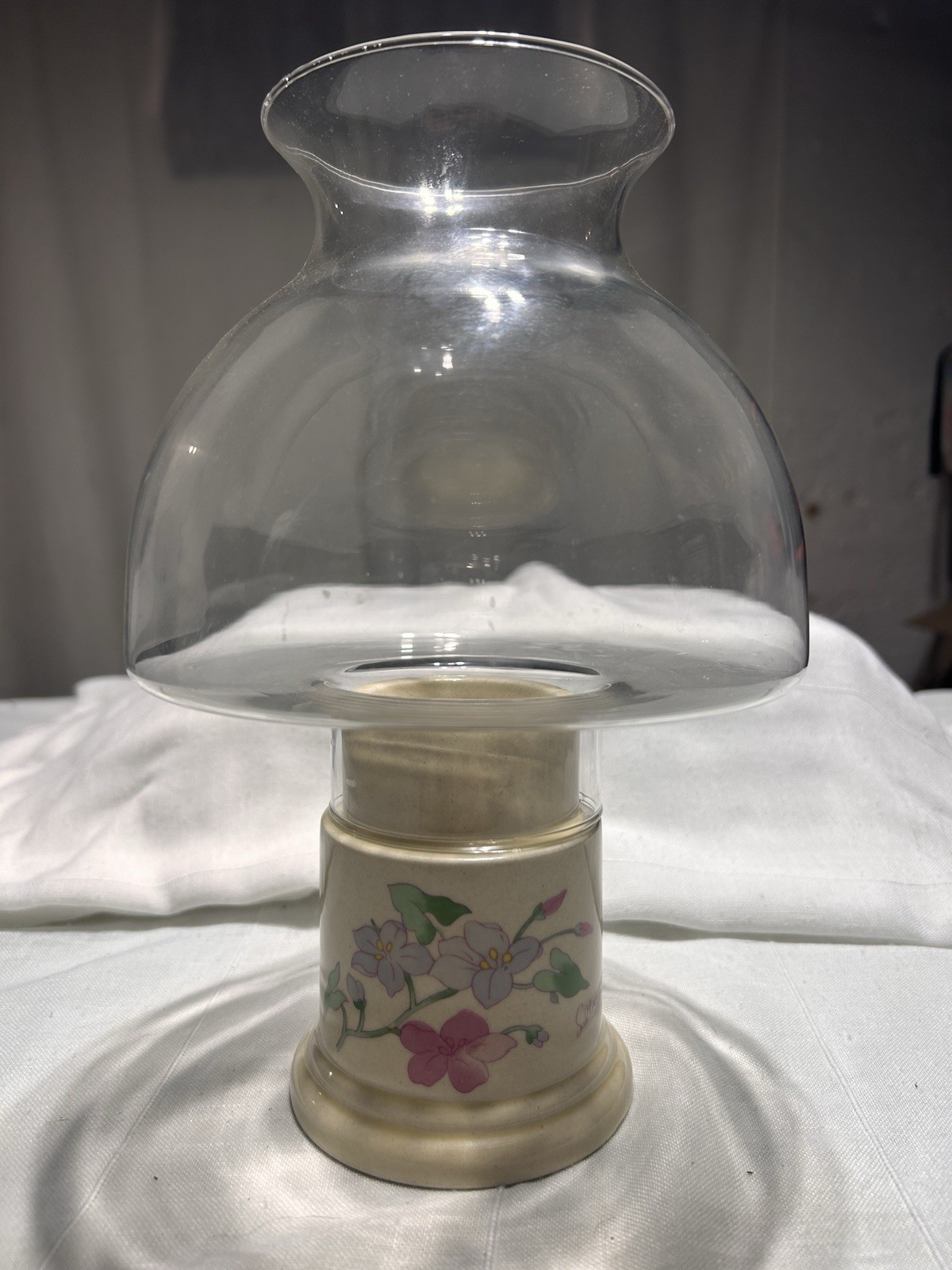 Hurricane Lamp VTG Floral