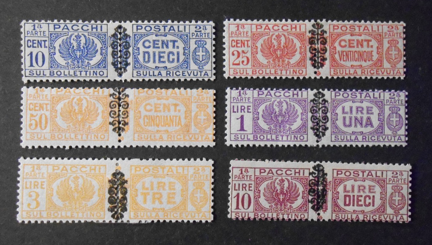 ITALY ITALY 1945 Lieutenancy Packs SVR Black Frieze 6 Values MH*