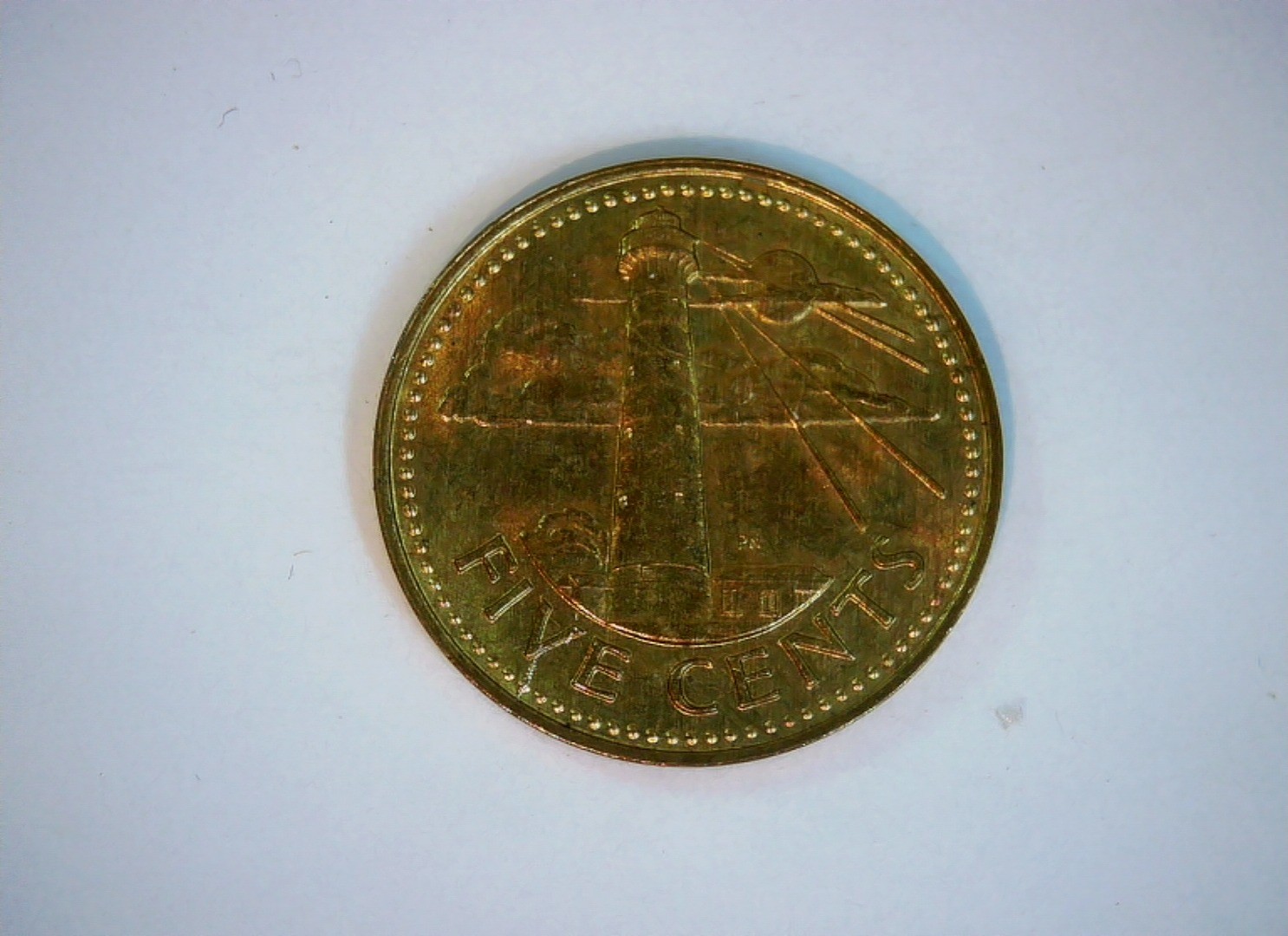 Barbados 1973 5 Cents Barbados 5 Cents (Lighthouse / Trident) Coin
