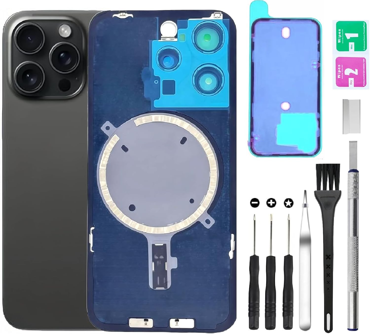 Rear Back Cover Glass Replacement for iPhone 15 Pro Max Back Glass Camera Lens