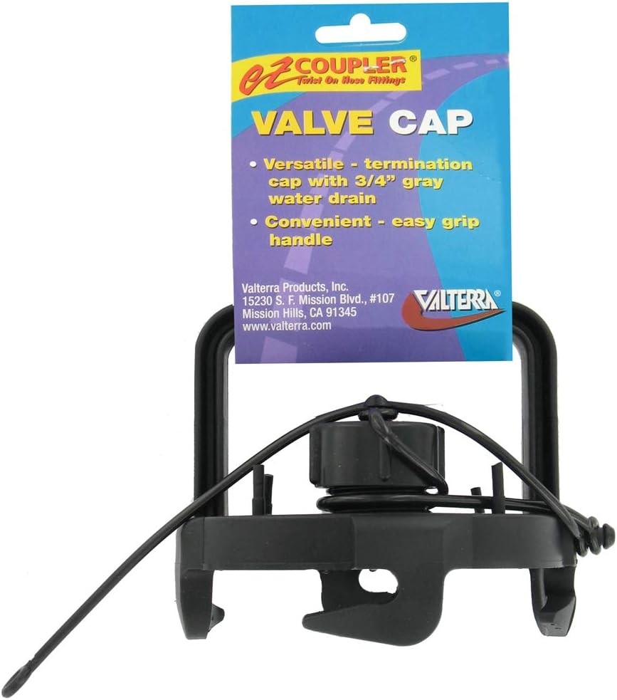 Valterra F02-3106BK Black Bulk EZ Coupler Valve Cap with Handle 