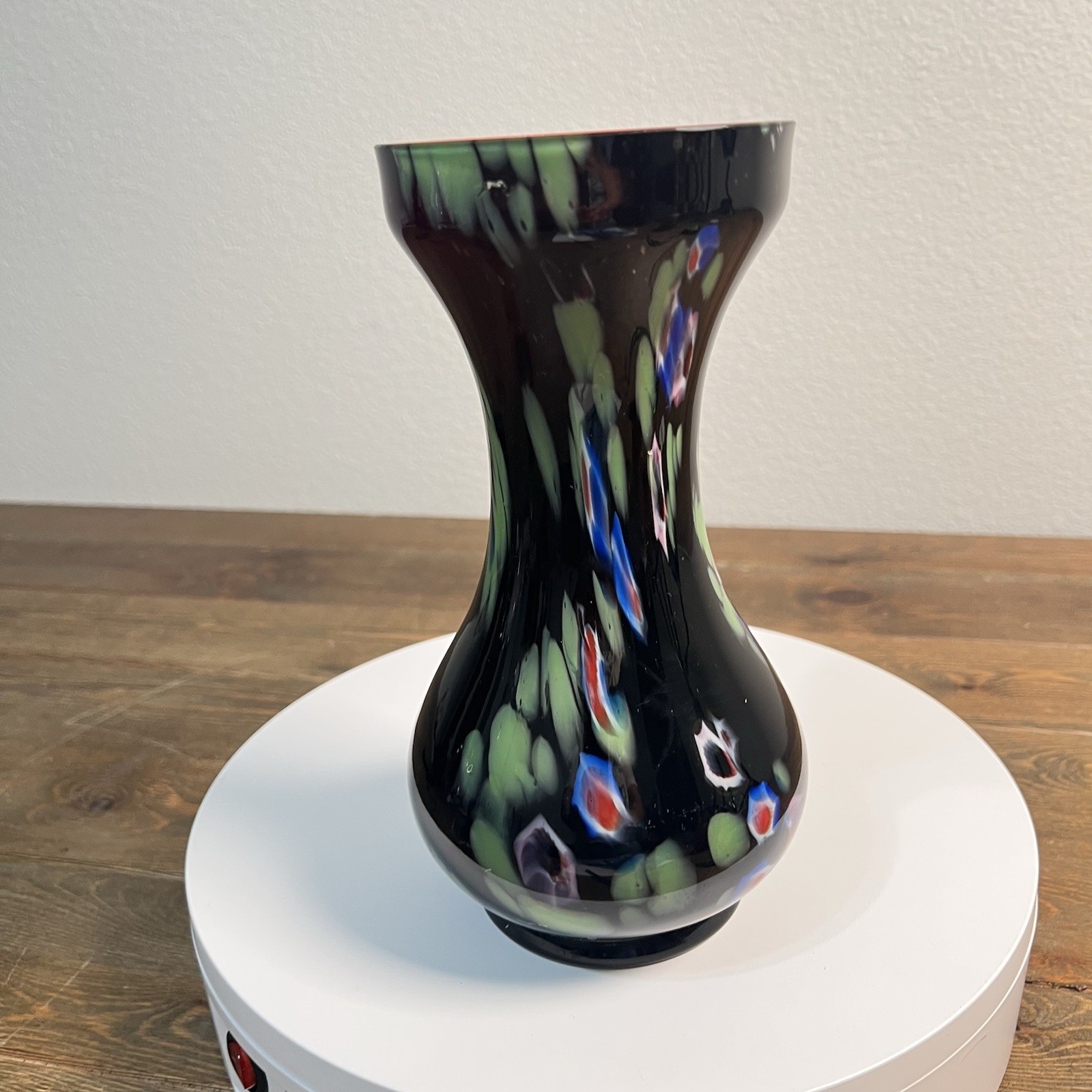 Kralik Bohemian multicolor glass vase circa Vintage
