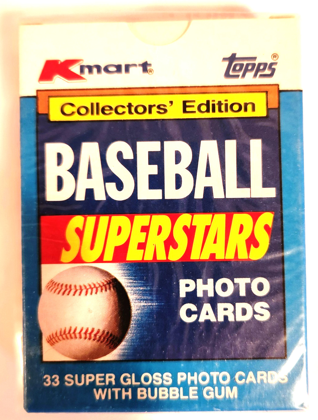 1990 Topps Kmart Baseball Superstars 33 Photo Cards Sealed Box w/Gum