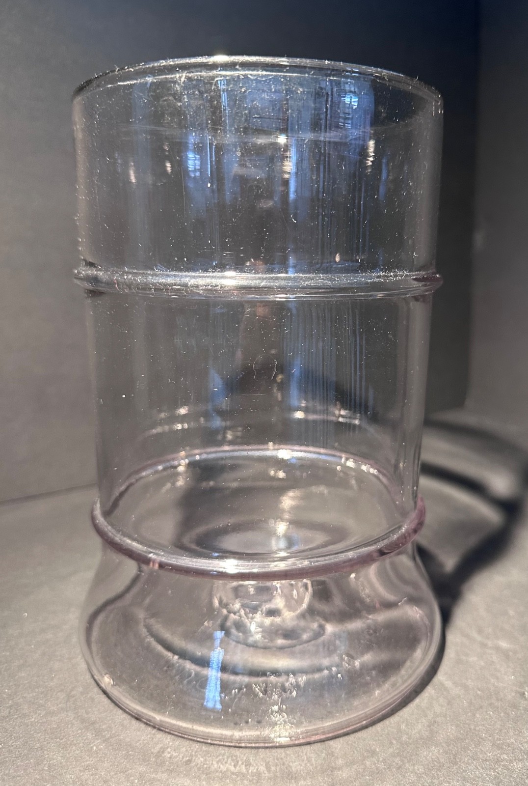 Antique Hand-Blown Manganese Lavender Glass Apothecary Jar Patent Date 1866