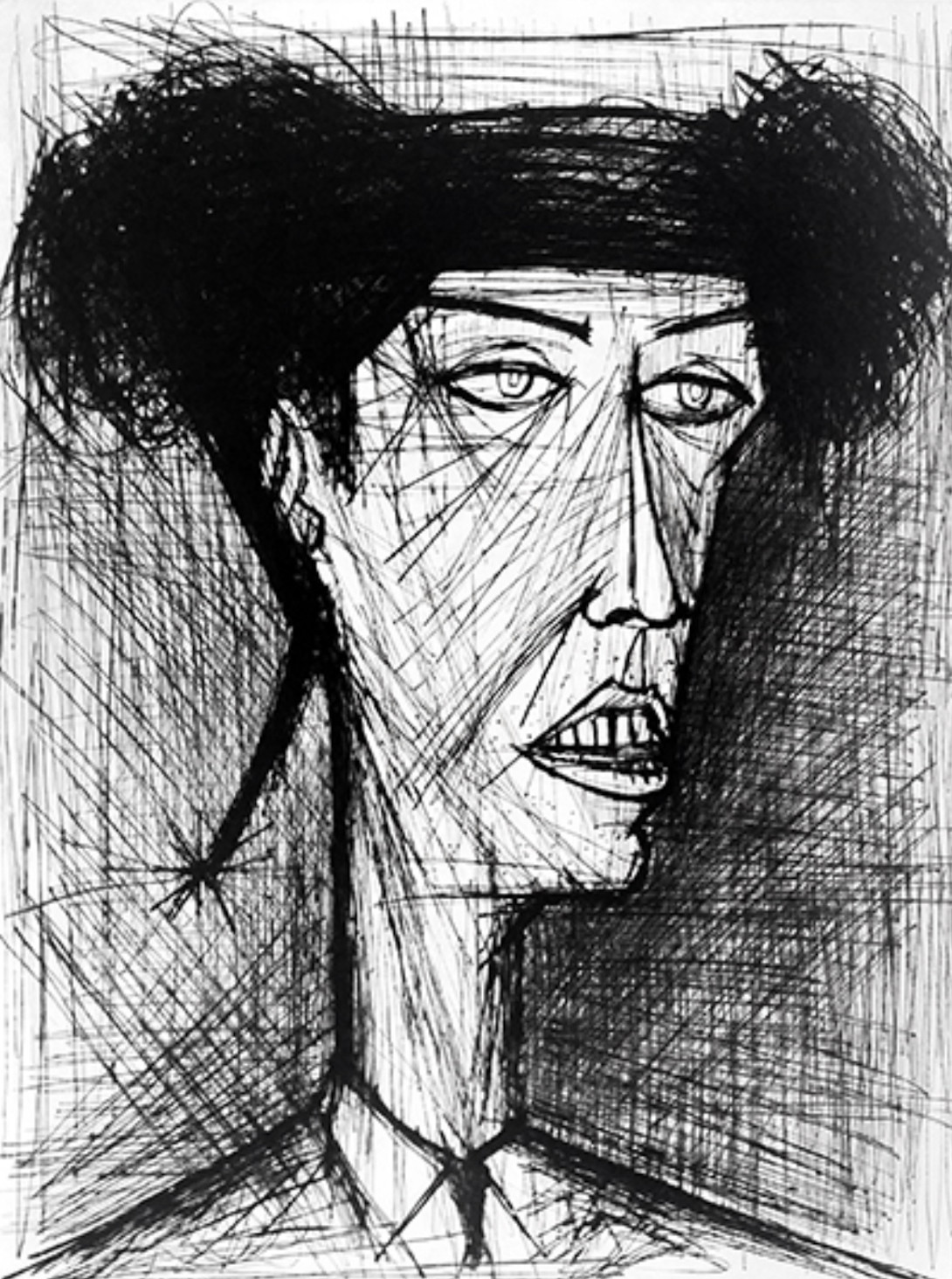 Bernard Buffet Torero I 1961 Drypoint Pencil Signed 28/75 Framed 29 x 36.5