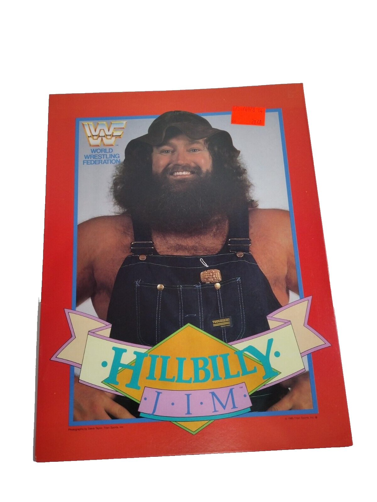 Vintage 1985 Titan Sports HILLBILLY JIM Portfolio Folder WWF WCW Wrestling RARE!