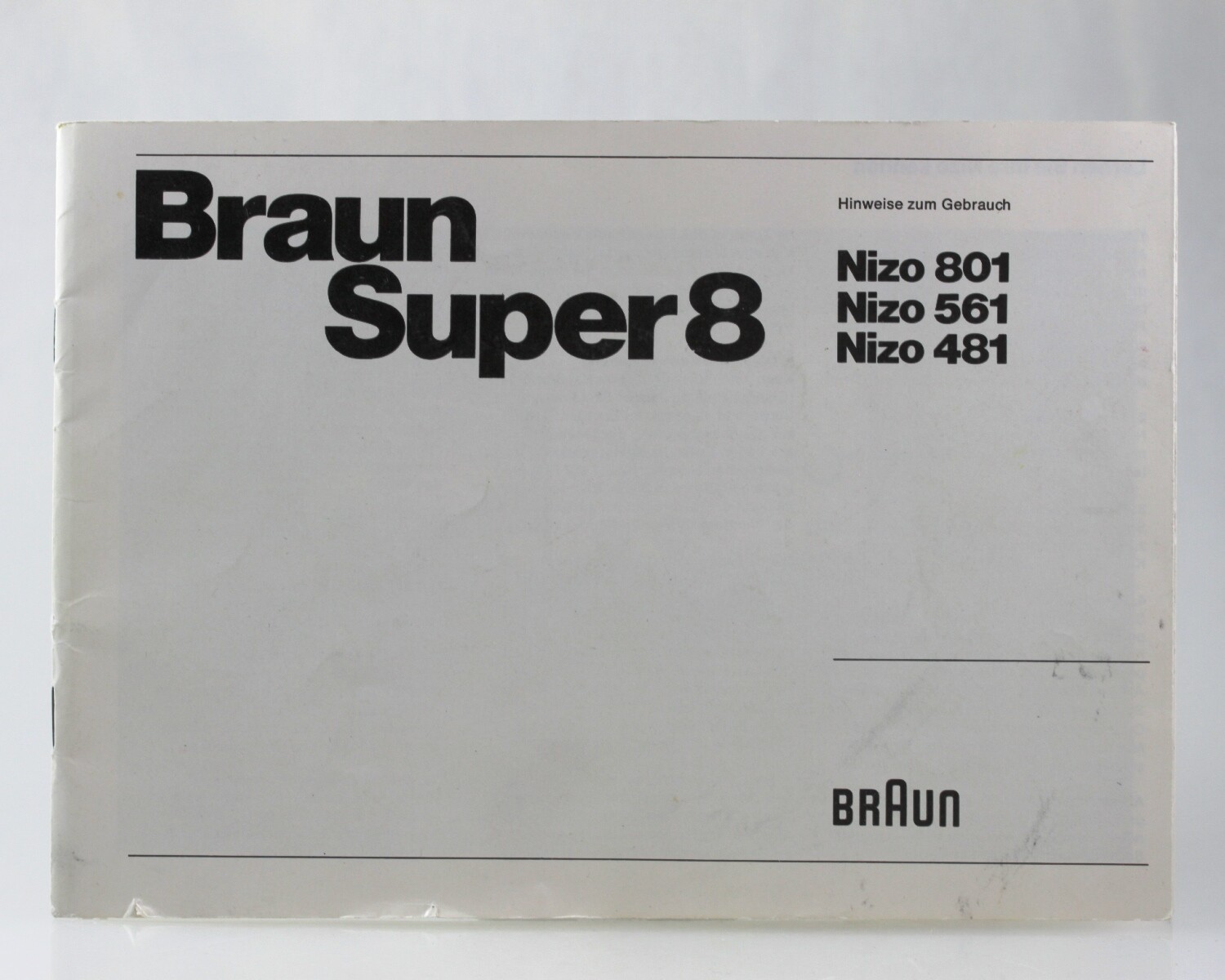 Guide braun Super 8 Nizo 801 561 481 Manual Instructions Manual