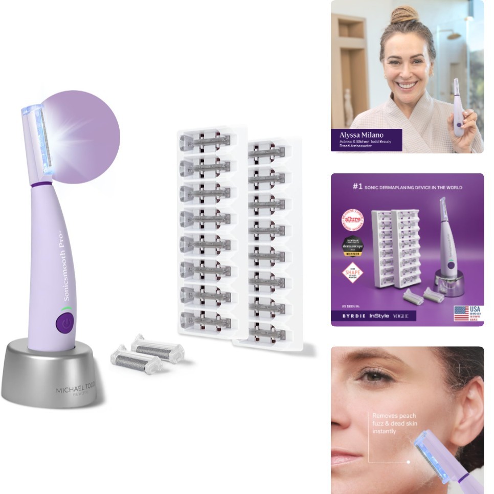 Beauty Sonicsmooth Pro+ Dermaplane Razor for Women Face + Eyebrow Trimmer Der...