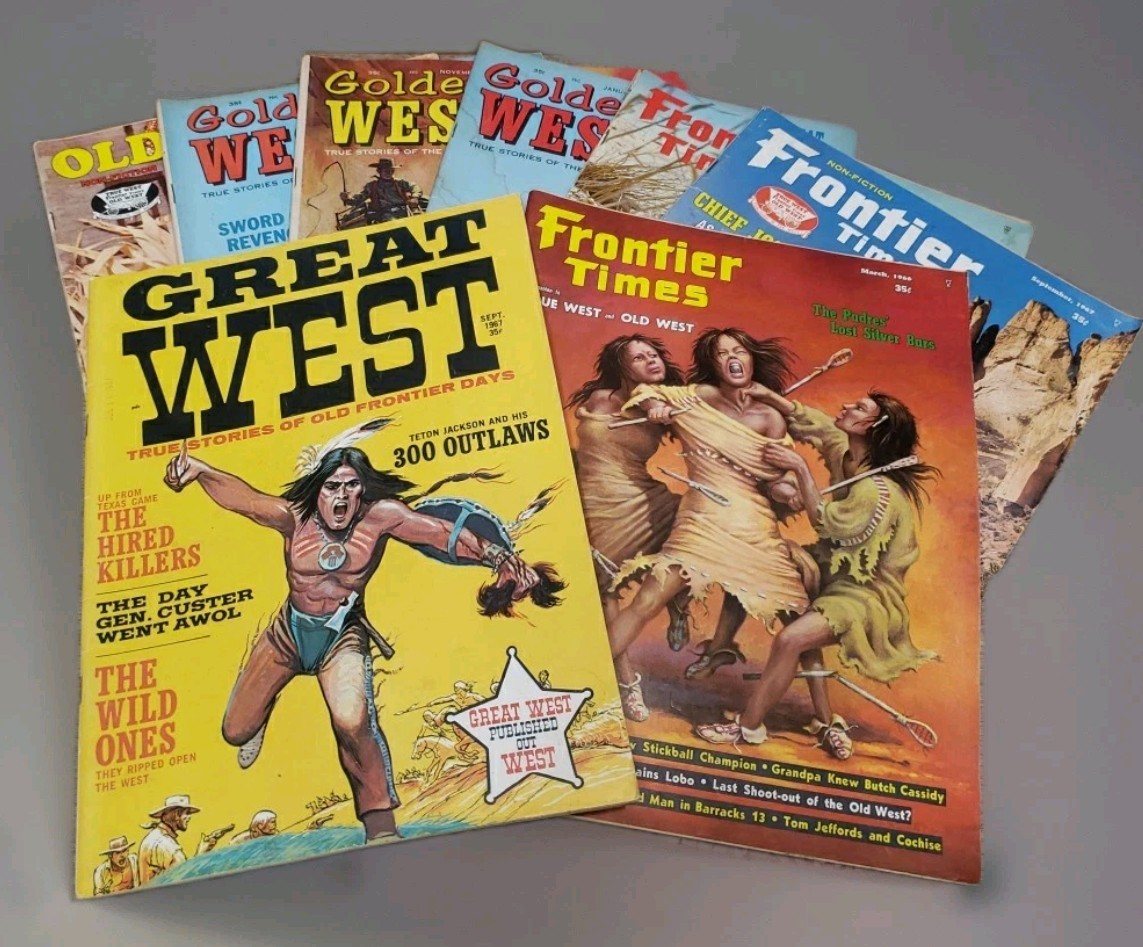 1960's Western Magazine Lot Of 8 Golden / Great West, Frontier Times & Old West 