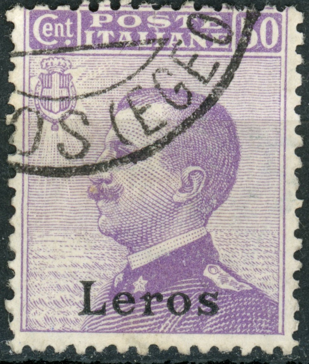 Italy, Foreign Office Lero, 1912 Sc#8 50c violet, Emmanuel III, ovpt LEROS, used