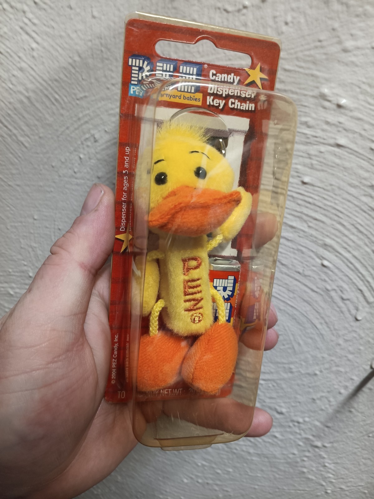 2004 Pez Petz Barnyard Babies Duck Plush Candy Dispenser & Keychain *Unopened*