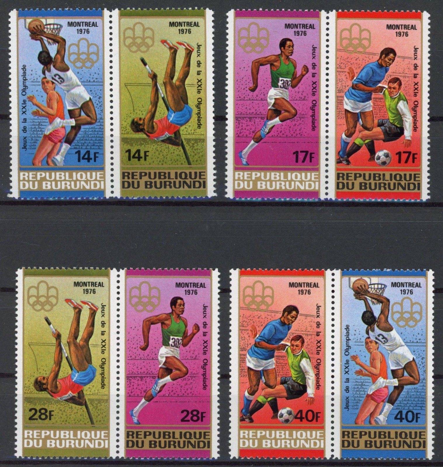 Burundi 1976 : Olympics - Good Set Very Fine MNH Stamps