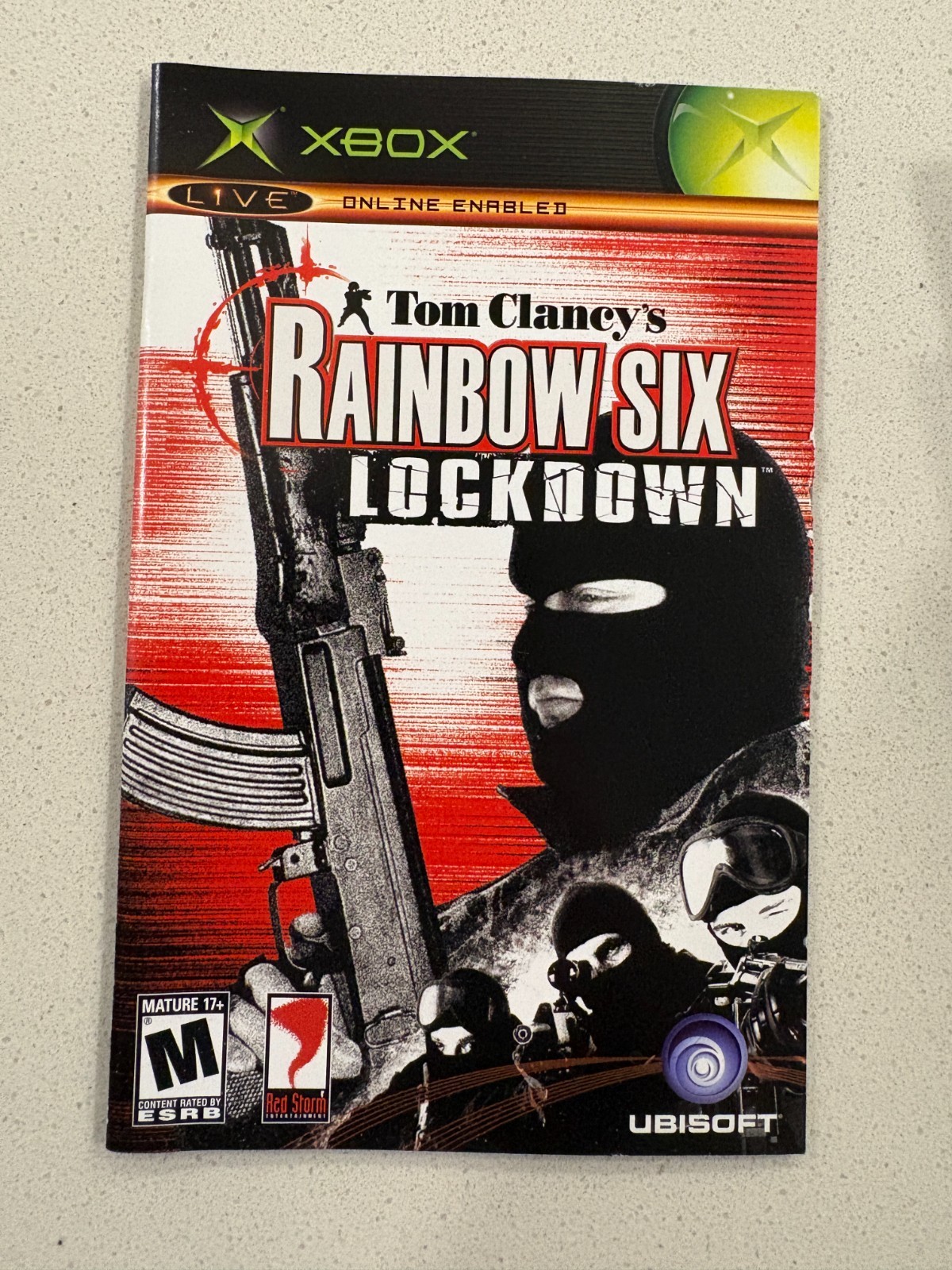 RAINBOW SIX LOCKDOWN - XBOX - INSTRUCTION MANUAL AUTHENTIC