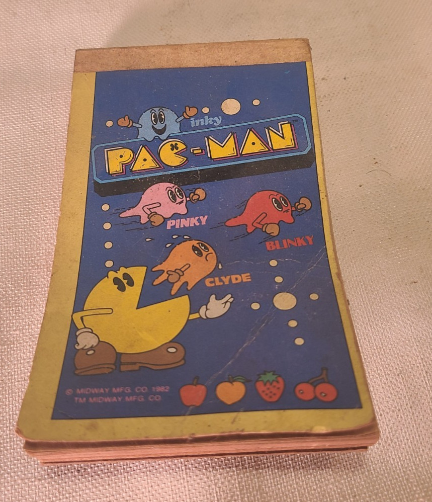 1982 Vintage Midway Pac-Man Notepad Notebook Pencil Tablet New RARE Unused