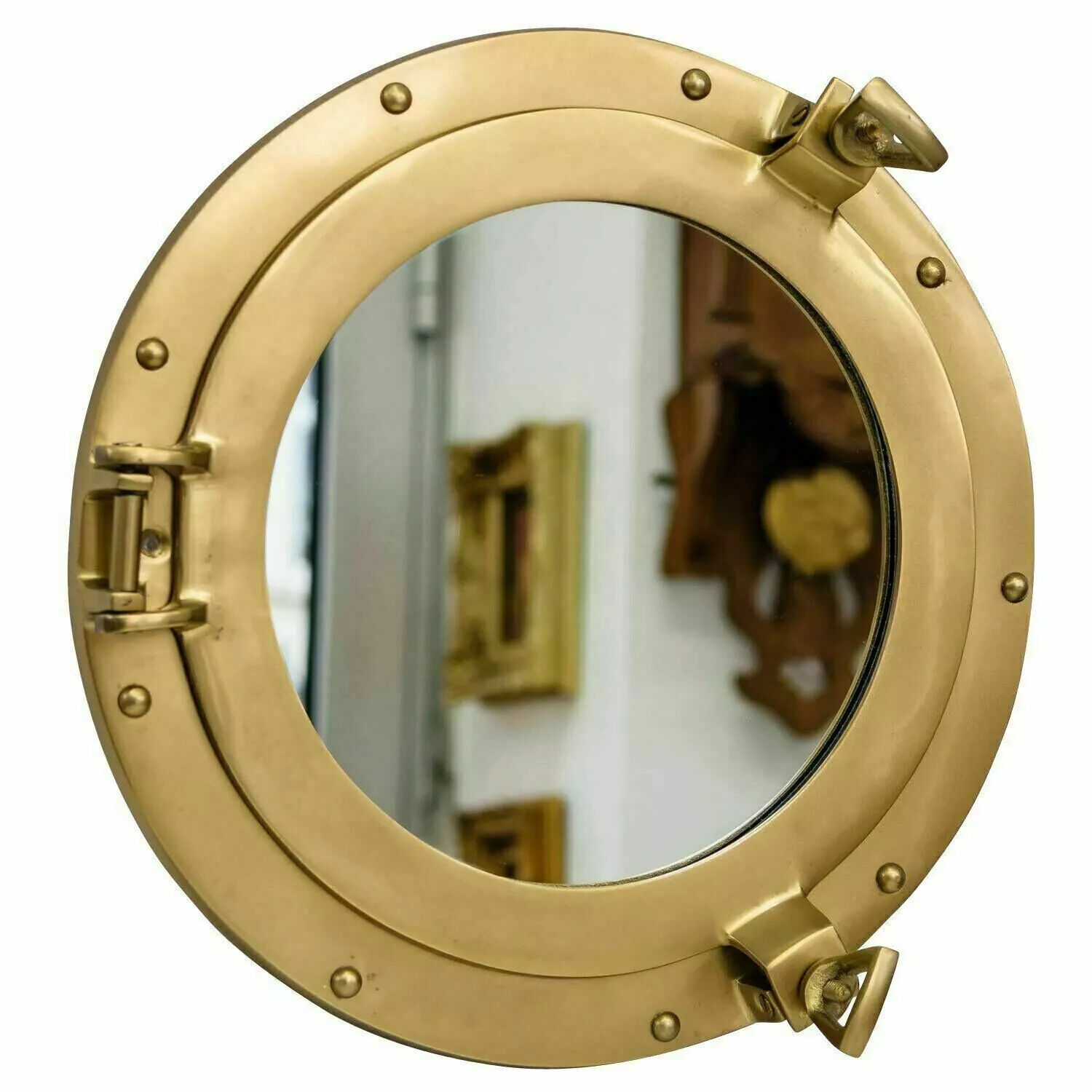8" Maritime Brass Porthole Round Window Glass Nautical Boat Ship Porth Mirror