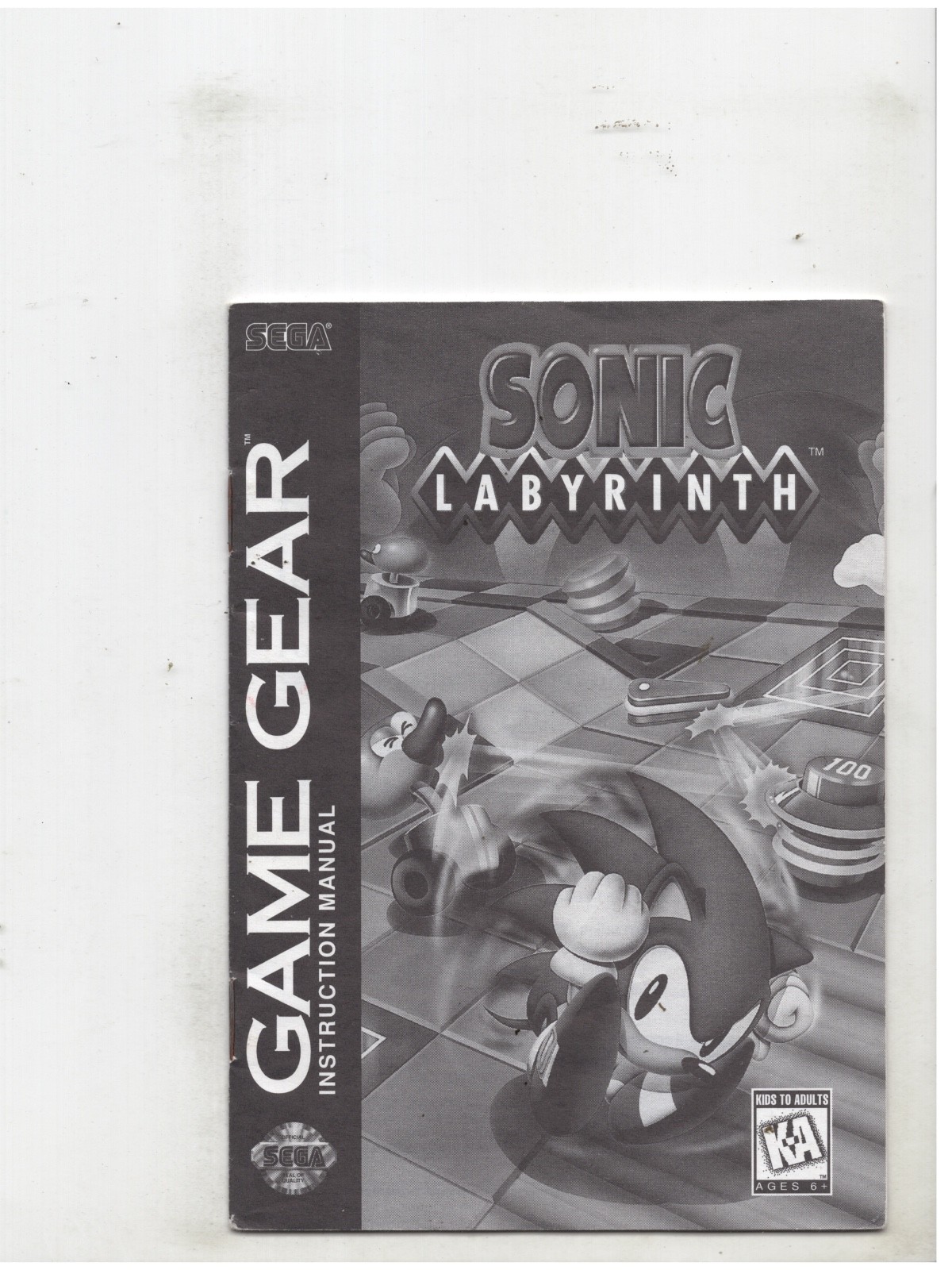 Sonic Labyrinth Sega Game Gear Manual Only Authentic Original