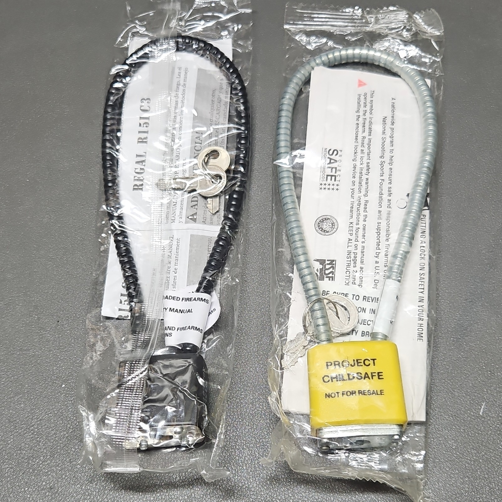 Project ChildSafe & Regal Cable Gun Locks R15LC3 Steel Security Set of 2