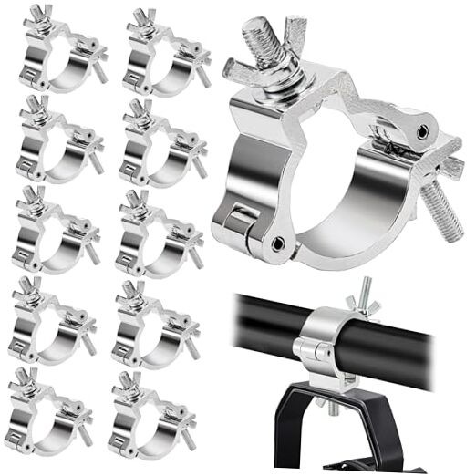 10 Pack Truss Lighting Clamps, 2 Inch Aluminum Alloy DJ Light Clamp, 220 lb 
