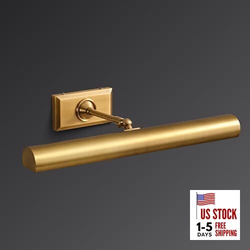 18" Picture Lights for Wall Brass Picture Lights Hardwired Gold Dimmable 18in